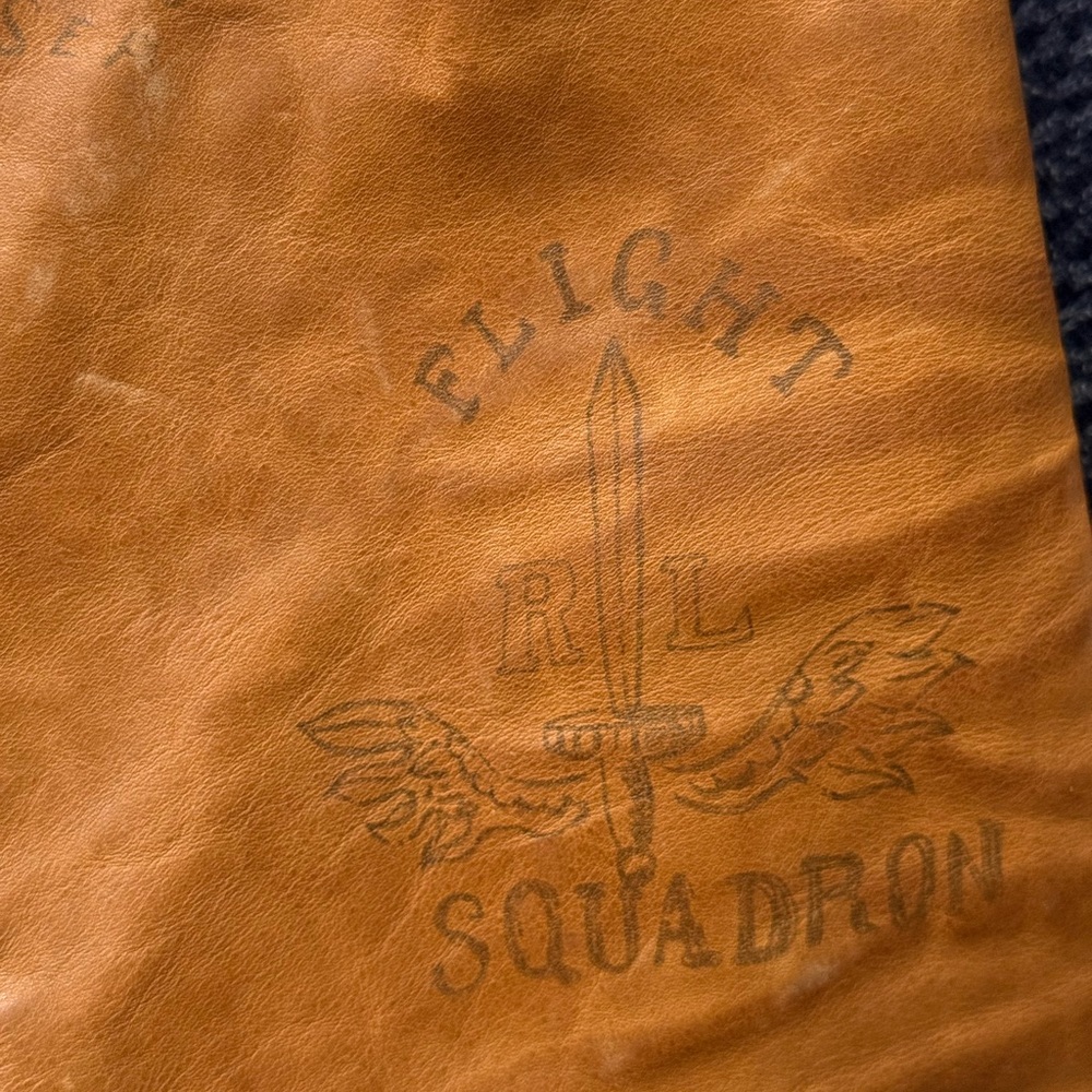 Ralph Lauren paratrooper varsity jacket 5th falcons 067 usrl leather wool - Picture 8 of 13